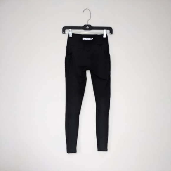 GYMSHARK Black Full Length Sleek Sculpture Mesh Sheer Panel Size XS - Picture 10 of 16